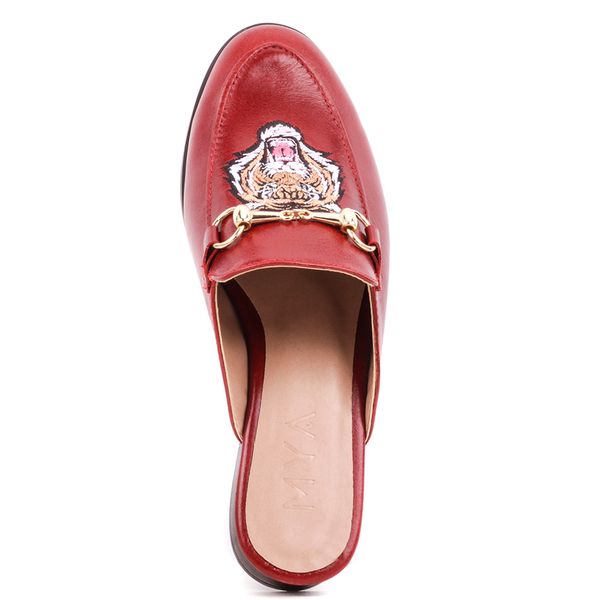 sapato mule vermelho