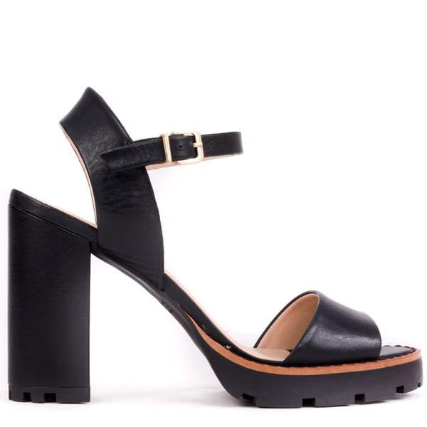 sandal boot couro tratorada preta